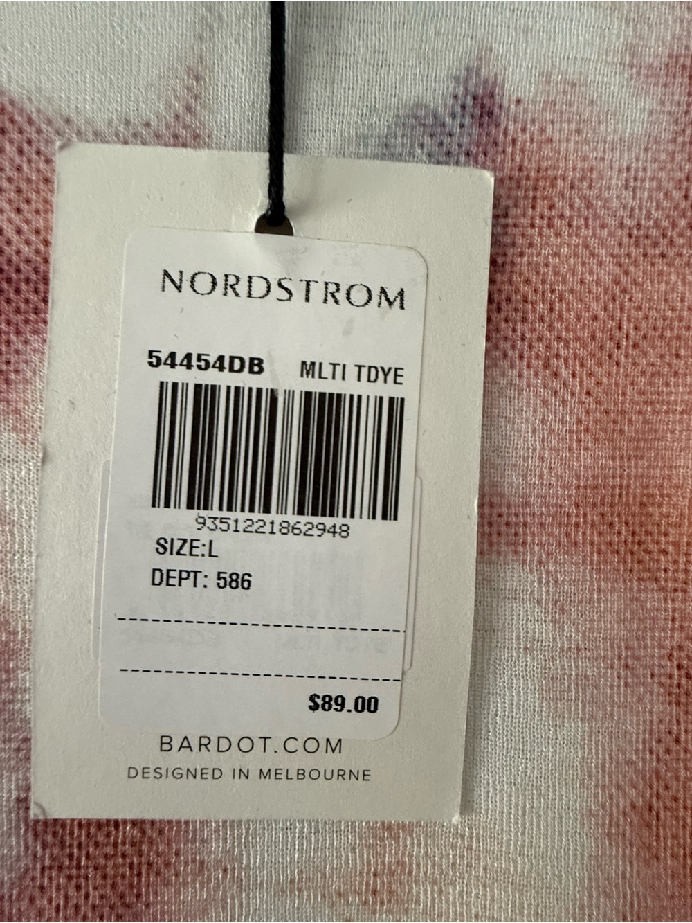 BARDOT Tie-Dye Long Sleeve Maxi Dress in Rose & Navy tie-dye sz L - Picture 6 of 6
